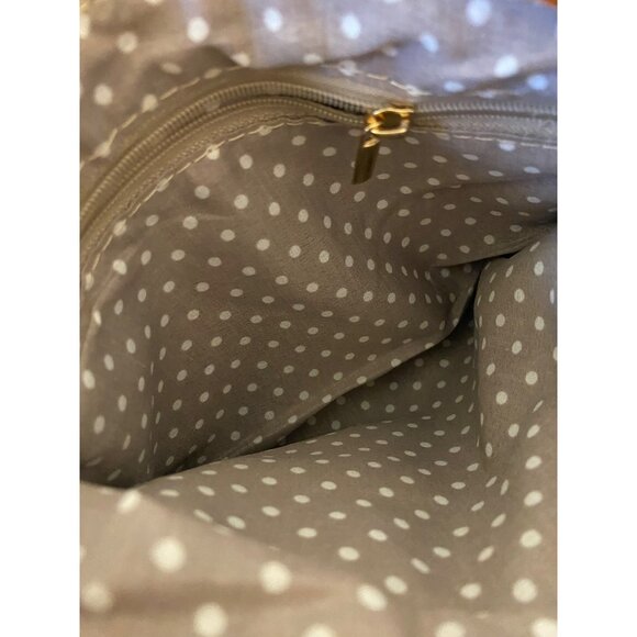 New! Small Tan Faux Leather Crossbody Purse With Adjustable Strap & Polka Dot In - Picture 6 of 6